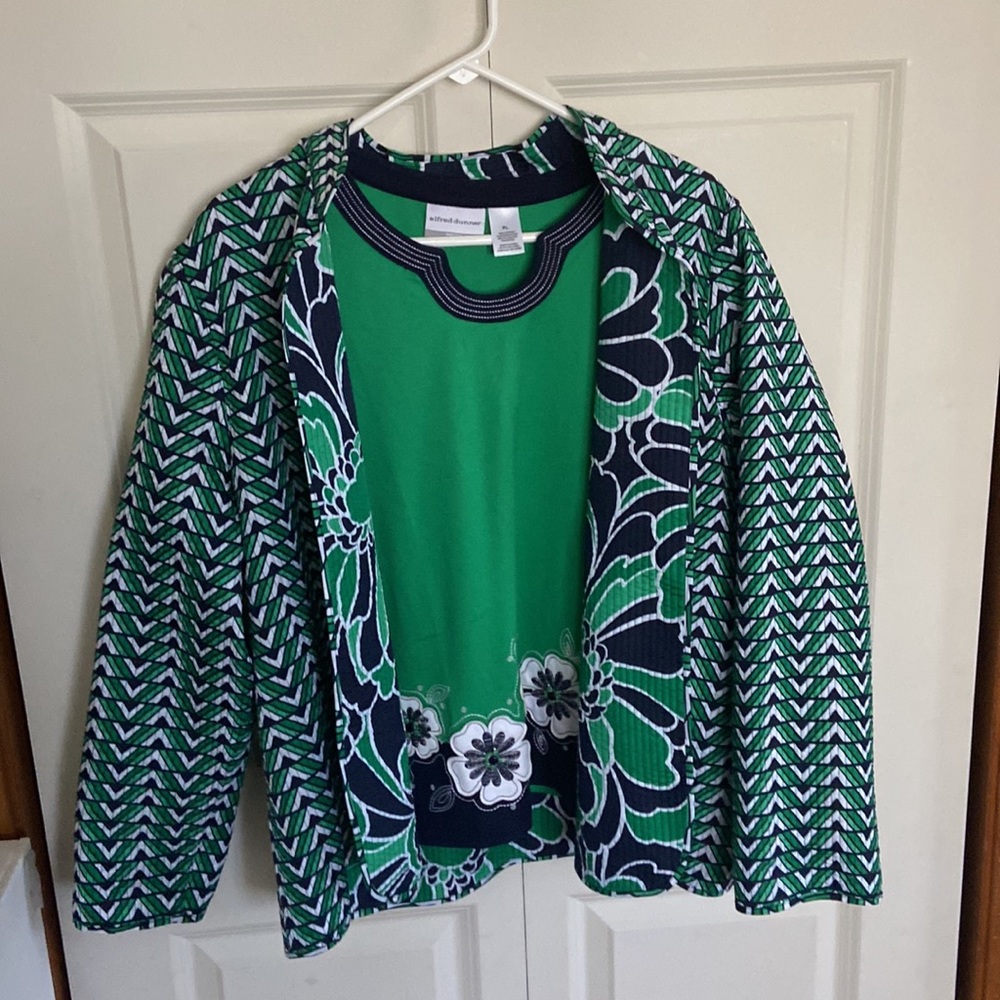 Alfred Dunner Spring Tee & Throw Over Jacket